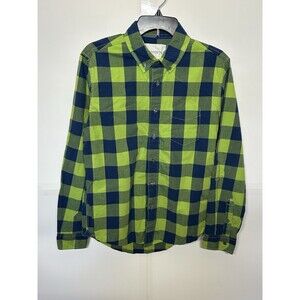Aeropostale M Green Navy Plaid Shirt Women’s Button Down Long Sleeve Casual